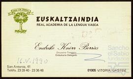 Correspondencia entre José Miguel de Azaola Urigüen y Henrike Knörr.