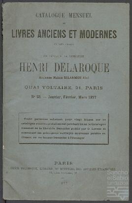 Catálogos de libros antiguos y modernos de la librería Henri Delaroque.