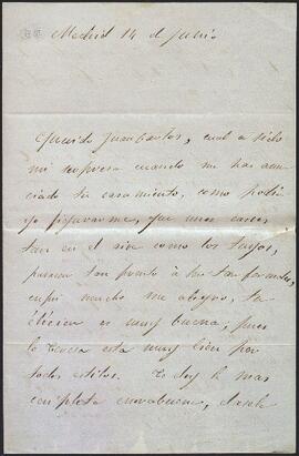 Carta de Rosario de Aréizaga a Juan Carlos de Aréizaga felicitándole por su enlace.