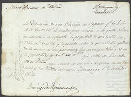 Aviso del Ayuntamiento de Zumárraga dirigido a los herederos de José Javier de Mújica para el pago de la contribución territorial.