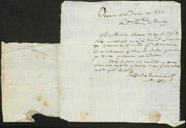 Carta de José Antonio de Ibarrolaburu dirigida a Francisca de Arcelus.