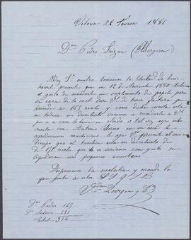 Carta de la Viuda de Leveque y Compañía dirigida a Pedro de Yrízar.