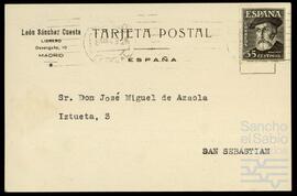 Correspondencia entre León Sánchez Cuesta y José Miguel de Azaola Urigüen.