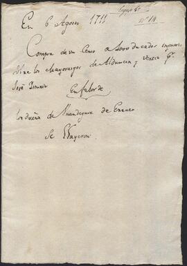 Venta de dos censo otorgada por José de Istúriz en favor Juan de Lastiri y Juan de Echenique.
