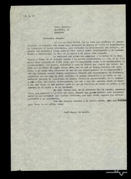 Correspondencia entre Purificación Murillo y José Miguel de Azaola Urigüen.