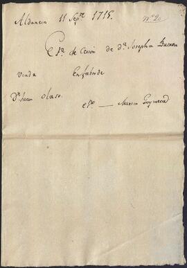 Cesión de varios censos otorgada por Josefa de Butrón en favor del Juan de Olaso.