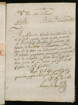 Correspondencia y cuentas de la administración de los bienes de Bilbao.