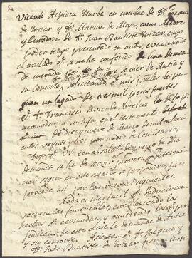 Petición de Joaquín de Yrízar y Marina de Moya en el pleito contra José Javier de Antía y María Antonia de Yrízar.