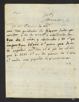 Carta de Mercedes Arloa a Martín Galarraga.