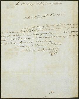 Cartas de la Condesa de la Vega del Sella dirigidas a Joaquín de Yrízar Moya.