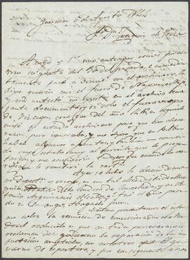 Cartas de Juan José de Unceta dirigidas a Joaquín de Yrízar.