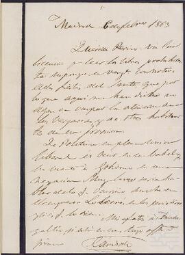 Carta de Cándido dirigida a su primo Pedro de Yrízar Ubillos.