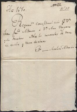 Requerimientos realizados por Joaquín Francisco de Alduncín contra Ana de Vergara.