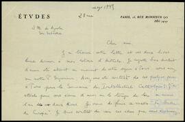 Correspondencia entre Robert Bosc y José Miguel de Azaola Urigüen.