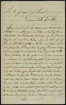 Cartas de Escolástico de Obieta dirigidas a Joaquín de Yrízar Moya.