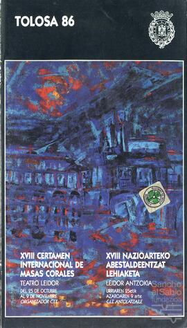 Programa del XVIII Certamen Internacional de Masas Corales de Tolosa.