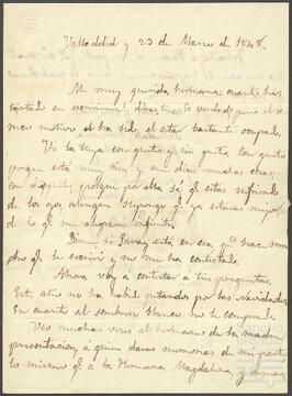 Cartas entre Marina de Yrízar y su hermano Pedro.