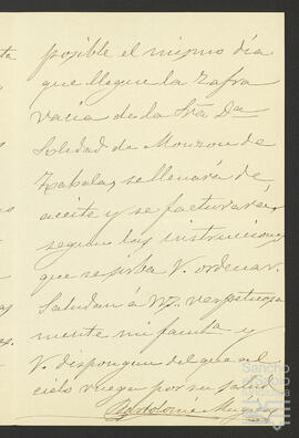 Cartas de los arrendadores de la Bodega La Sacristanía a José María de Zavala Ortés de Velasco.