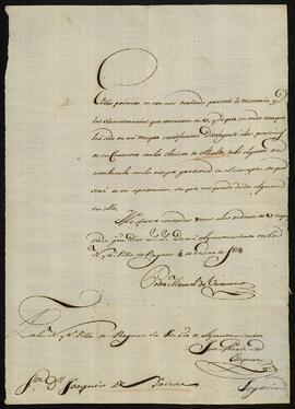 Nombramiento de alcalde de Vergara a Joaquín de Yrízar Moya.