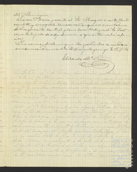 Carta de Elisardo María Storm a Sebastián de Abreu.