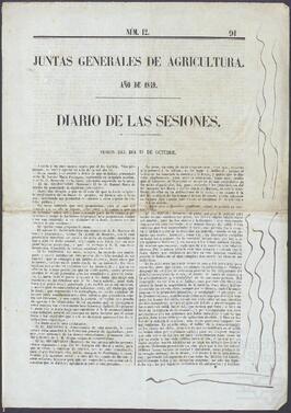 Diario de sesiones de las Juntas Generales de Agricultura.