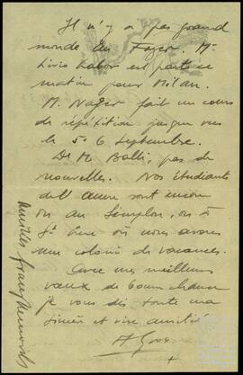 Correspondencia entre Albert Gross y José Miguel de Azaola Urigüen.