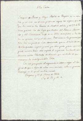 Exposición de Joaquín de Yrízar a las Cortes.