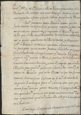 Edicto promulgado por orden de Joaquín Ignacio de Alduncín por el que se manda a los vecinos de la villa de Goizueta acudir a la casa consistorial.