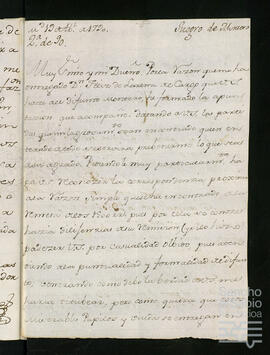 Correspondencia acerca de la administración que llevó Montero.