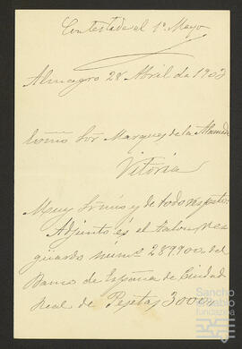 Cartas de los arrendadores de la Bodega La Sacristanía a José María de Zavala Ortés de Velasco.