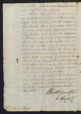 Correspondencia para cubrir la vacante de capellán en la Iglesia de San Juan de Axpe.