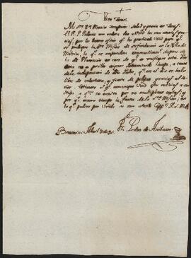 Cartas de fray Pedro de Añíbarro dirigidas a Concepción de Alcíbar.