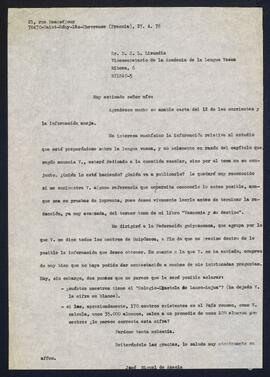 Correspondencia entre José Miguel de Azaola Urigüen, José Antonio Montiano y José Luis de Lizundia.