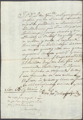 Venta de 63 plantíos de roble otorgada por Pedro Francisco de Sagastiguchía en favor de Juan Miguel de Gallaiztegui.