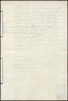 Fundación de la capellanía de Antonio de Mendizábal.
