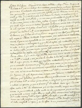 Carta de Claudio Antón Luzuriaga dirigida a Marina de Moya.