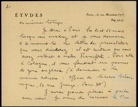 Correspondencia entre Robert Bosc y José Miguel de Azaola Urigüen.
