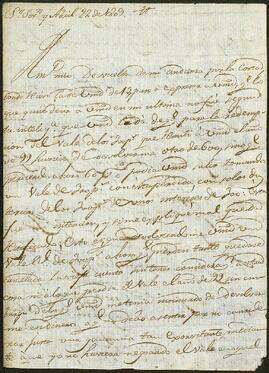 Cartas entre Francisco José de Emparán y Ramón María de Moya.