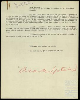 Correspondencia entre José Miguel de Azaola Urigüen y diferentes personalidades del Instituto Británico en España.