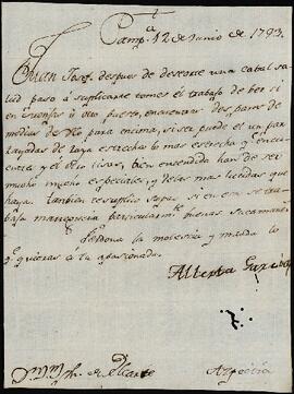 Cartas de Alberta García dirigidas a Juan José de Elcarte.