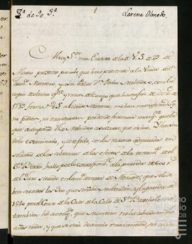 Correspondencia por la administración de la testamentaría de Francisco de Berrio Marzana.