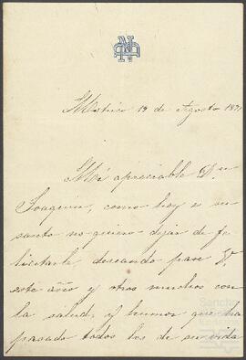 Cartas de Narcisa de Berroeta Bengoa dirigidas a Joaquín de Yrízar.
