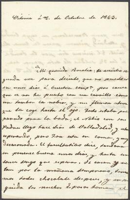 Cartas de un tal Javier a sus sobrinos Pedro de Yrízar y Amalia Palacios.