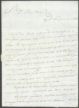 Carta de María Josefa Zabala dirigida a Juan de Yrízar.