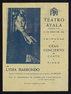 Cartel de las actuaciones del Teatro Ayala de Bilbao.