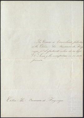 Carta de los condes de Torre Velarde a la Baronesa viuda de Aréizaga.
