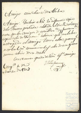 Cartas de Villafranca a Prudencio María de Verástegui Mariaca.