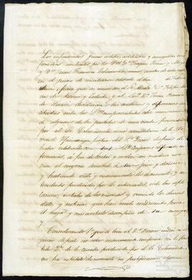 Sentencia arbitraria en la causa entre Joaquín de Yrízar Moya y Juan Francisco de Echazarreta.