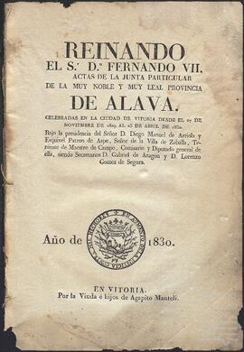 Actas de la Junta Particular de la provincia de Álava.