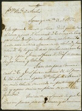 Carta de Domingo de Zumalacárregui dirigida a Francisco Javier de Arcelus.